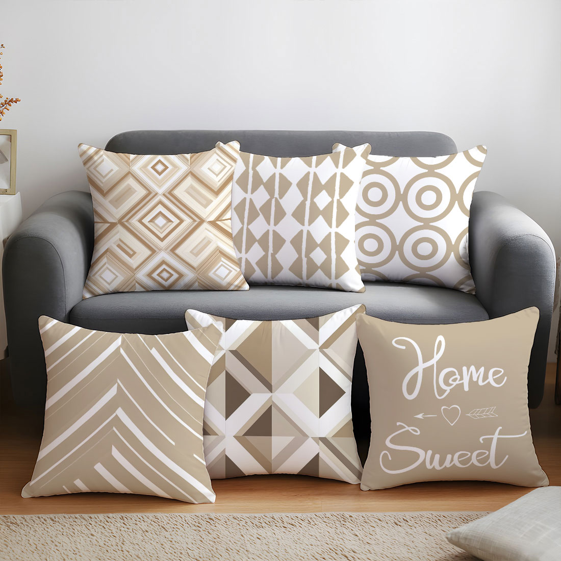 Home Decor Vector - 45x45 cm Colore caffè chiaro Illustrazione