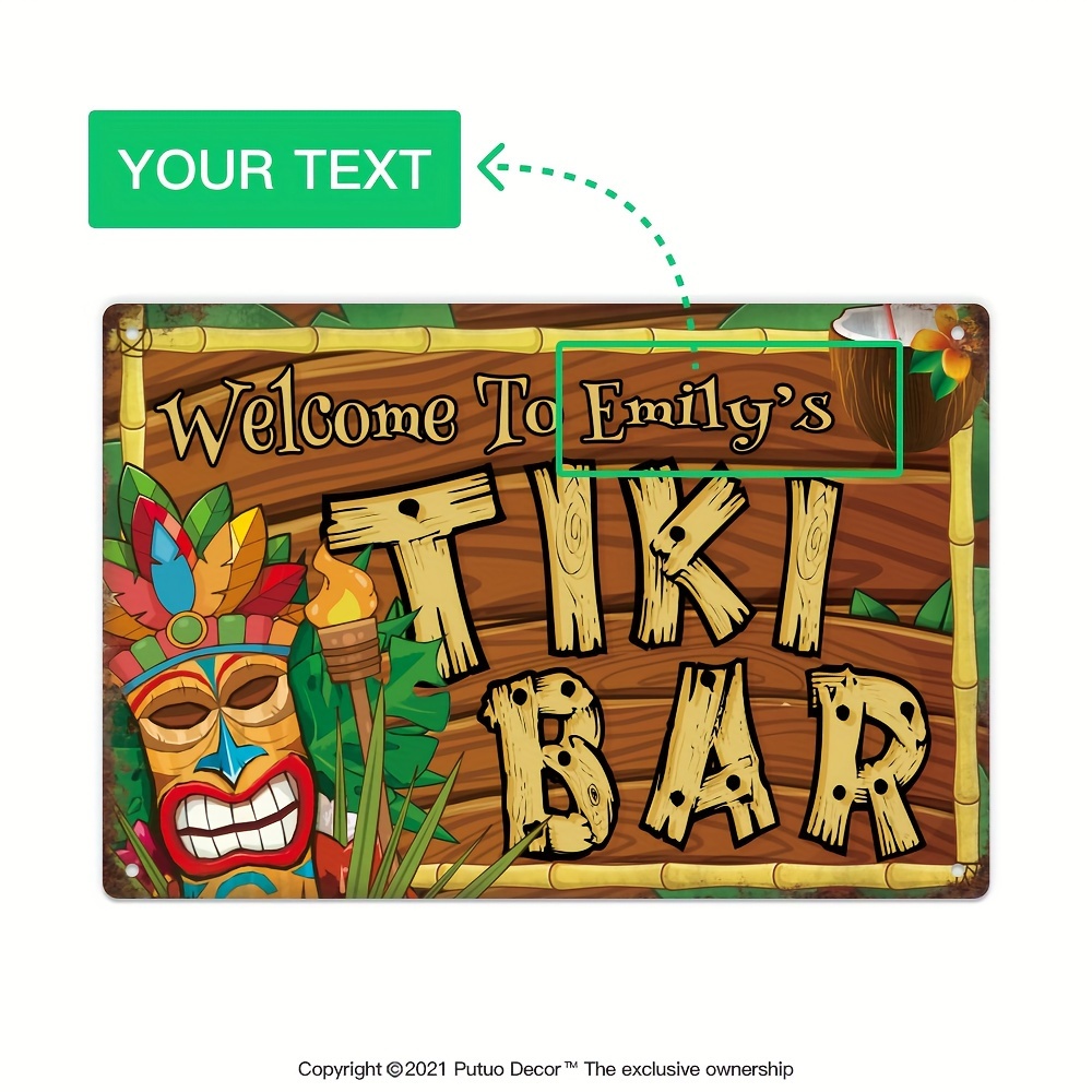 Home Decor Kolkata - Insegna Personalizzata per Tiki Bar, Nome