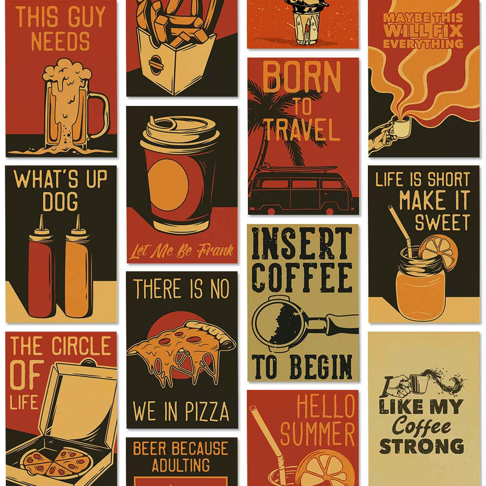 Home Decor Vector - Set di poster vettori di caffè