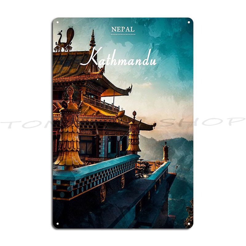 Home Decor Kathmandu - Targa in Metallo Decorativa da Parete