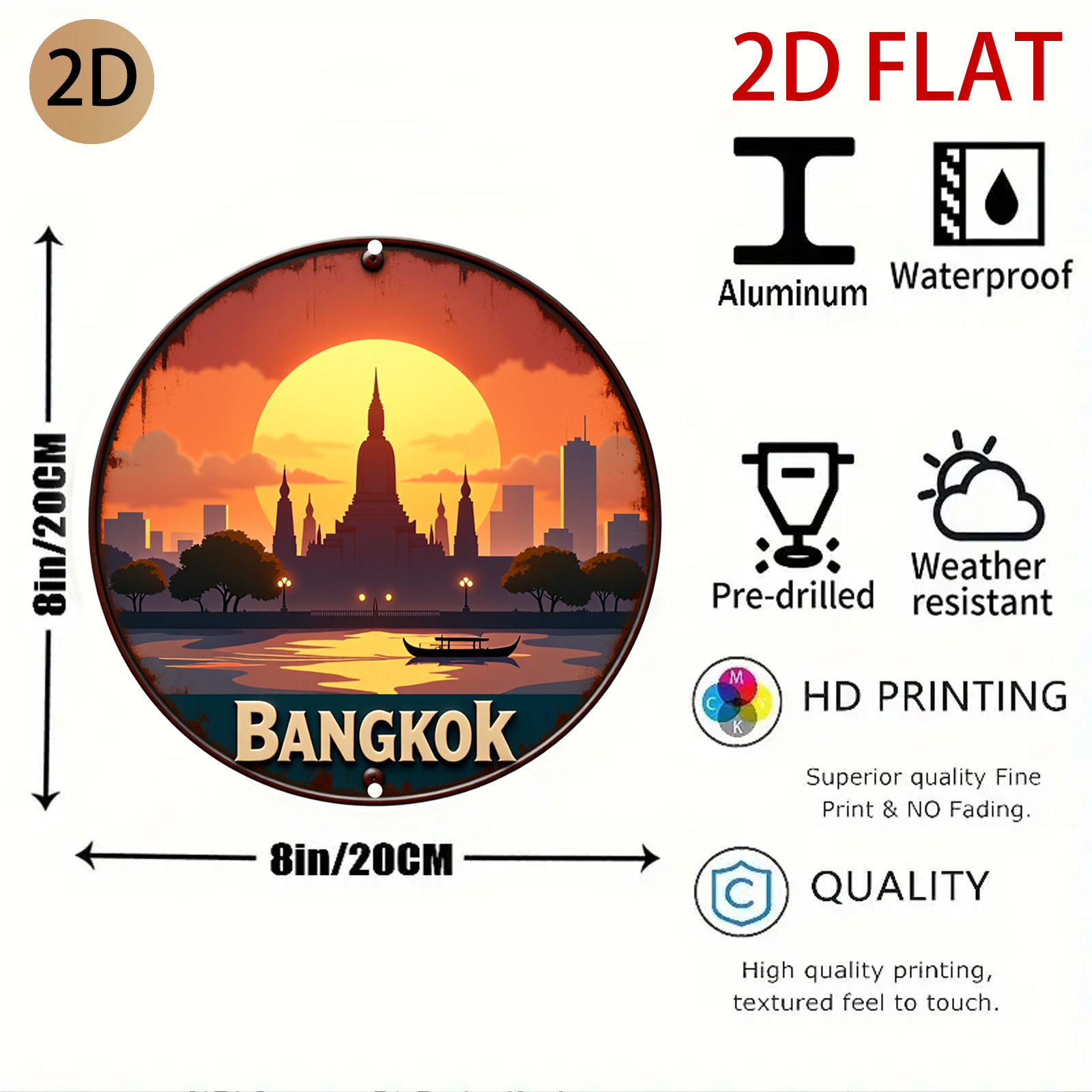 Logo 2D Piatto Bangkok Sunset, - Home Decor Logo Design recensione e prezzo